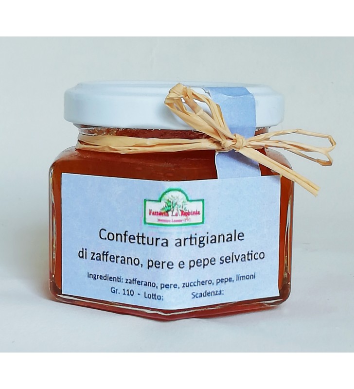 Confettura artigianale di zafferano, pere e pepe selvatico