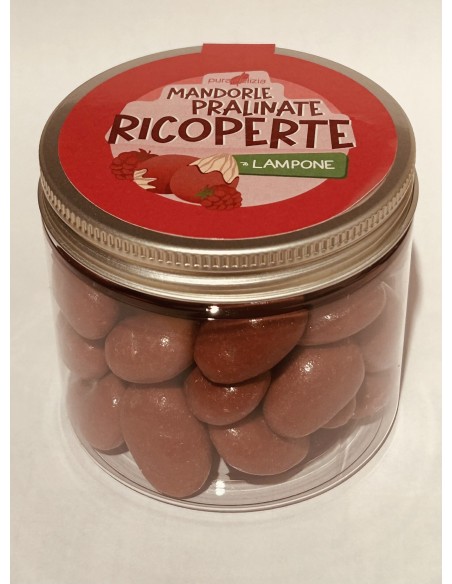 Mandorle pralinate al cioccolato bianco e lampone